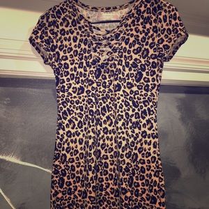 Leopard print mini dress